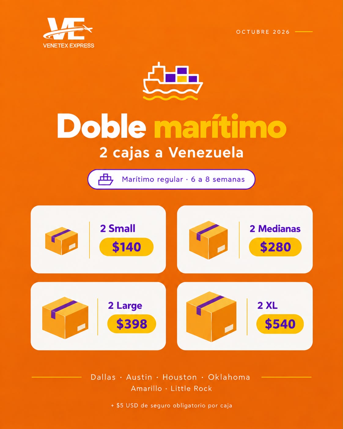 Doble Marítimo Venezuela Octubre 2026